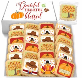 Thanksgiving Cookies 24 Pack Decorated