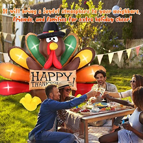 MICOCAH 6FT Thanksgiving Inflatable Turkey